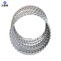 大唐御0729-刀片刺绳不锈钢滚笼防锈防护网带刺铁丝防盗防爬网热镀锌双螺旋(圈径30厘米)10米