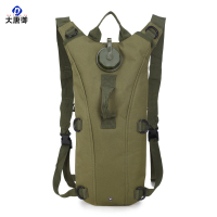 大唐御0729-户外水袋3L饮用水袋双肩水囊背包旅行骑行登山运动便捷水壶连内胆绿色