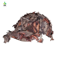 冀美0729-树叶伪装奔尼帽全脸防晒面罩登山帽夏季透气户外钓鱼帽子防紫外夏棕树叶鸭舌帽