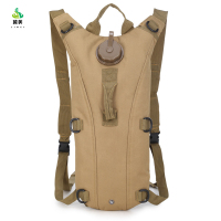 冀美0729-户外水袋3L饮用水袋双肩水囊背包旅行骑行登山运动便捷水壶连内胆卡其色