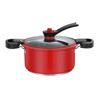 伊弗勒0729-汤锅 EFSS-V013 不锈钢微压锅 红色24cm