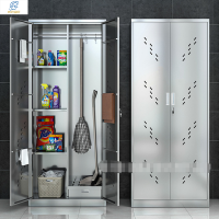 点云星辰不锈钢清洁用品柜收纳柜落地阳台工具柜不锈钢四格子清洁柜