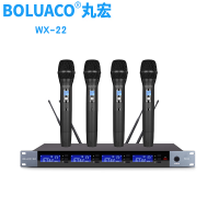 丸宏WX-22无线话筒一拖四会议麦克风 U段可调频手持头戴领夹桌面鹅颈演讲培训 黑色(一拖四手持)