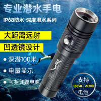 黑蝎专业潜水手电筒强光超亮防水高流明大光圈水下抓鱼深潜21700充电 XP-027黑色18650款单电套餐