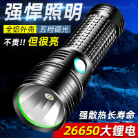 黑蝎手电筒强光超亮远射LED防水充电长续航户外骑行家用应急照明手灯 [小钢炮P1定焦]单电套餐