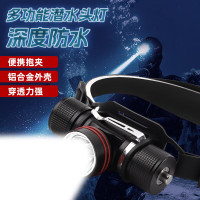 黑蝎专业潜水头灯强光可充电户外水下专用赶海潜水头戴式白激光手电 [XP-025潜水头灯]配1节21700