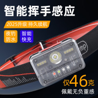 黑蝎多功能多档调光感应头灯便携头戴式超长续航远射照明夜钓户外头灯 M006感应头灯