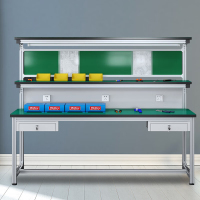 Tell尚留鑫防静电工作台 200*80*75*160cm双抽三层铝合金钳工台维修工作台
