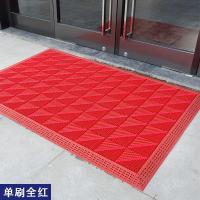 美奇特室外防滑地垫酒店门口进门脚垫户外商用除尘门垫入户门外防水地毯-单刷-红块-红刷90*180CM[送橡胶锤]