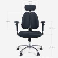 普格瑞司629-PG2 电脑椅人体工学办公老板椅双背椅家用升降转椅 PH-28BH黑色