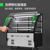猛世凉菜柜展示柜冷藏商用冰柜点菜卤菜柜熟食保鲜柜水果饮料烧烤串串柜 圆弧前后开门丨三层铜管 1.8米长