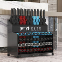 冀美雨伞收纳架大堂教室班级伞桶公司大容量商用雨伞沥水存放架子 YSJ-06-D款黑色小号 约放14把长伞28把短伞