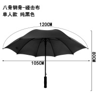 海迎(HAYAN) 雨伞商务高尔夫伞直杆长柄伞 [基础款]23寸8骨半纤维单人款-黑色