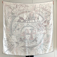 芳恩(faunen) FN-629 高档斜纹丝巾春夏桑蚕丝大方巾出游大披肩围巾两用 云端马车大斜纹白色135cm