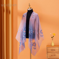 芳恩(faunen) FN-629 高级感夏夏季丝巾披肩喜妈妈婚礼服旗袍婚宴外搭绣花 3D伽蓝粉蓝