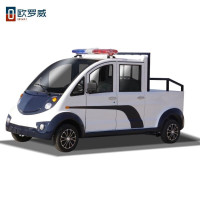 欧罗威四轮电动巡逻车5座悍马皮卡车斗车电瓶车双排四门全封闭高尔夫电动车保安物业城管 5座皮卡巡逻车标准