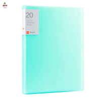 鑫京州资料册透明塑料pp试卷收纳册乐谱夹A4插页文件夹档案夹 透明款-绿色 40页 5个