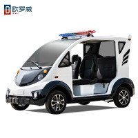 欧罗威四轮电动巡逻车5座悍马皮卡车斗车电瓶车双排四门全封闭高尔夫电动车保安物业城管 5座半封闭巡逻车高配