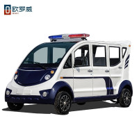 欧罗威四轮电动巡逻车5座悍马皮卡车斗车电瓶车双排四门全封闭高尔夫电动车保安物业城管 6-8座三排全封闭巡逻车