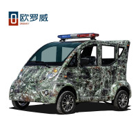 欧罗威四轮电动巡逻车5座悍马皮卡车斗车电瓶车双排四门全封闭高尔夫电动车保安物业城管 5座电动迷彩巡逻车