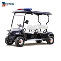 欧罗威四轮电动巡逻车5座悍马皮卡车斗车电瓶车双排四门全封闭高尔夫电动车保安物业城管 双排5座高尔夫巡逻车标准
