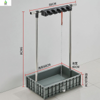 冀美移动落地拖把架不锈钢置物架放扫把墩布架子阳台清洁工具收纳商用 无轮款拖把架-5拖6钩