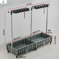 冀美移动落地拖把架不锈钢置物架放扫把墩布架子阳台清洁工具收纳商用 不锈钢移动拖把架-20拖24钩