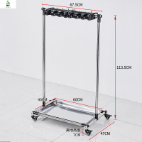 冀美移动落地拖把架不锈钢置物架放扫把墩布架子阳台清洁工具收纳商用 标准移动拖把架-12拖16钩(大轮)