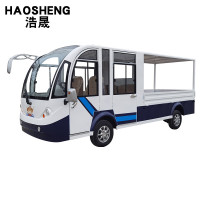 浩晟电动观光车电动巡逻车四轮全封闭营区皮卡拉货货斗巡修车