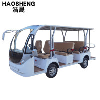 浩晟 电动观光车四轮11座大巴营区校园景区旅游接待摆渡接驳 干电标配