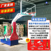 大唐御篮球架户外成人标准可移动家用训练篮球框室内落地式学校比赛 彩色高配加强仿液压+加厚防爆钢化篮板