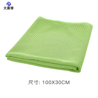 大唐御冷感运动毛巾夏季吸汗吸水透气瑜伽毛巾冰凉降温擦汗巾 绿色(半冷)100*30cm(登山袋装)3条装