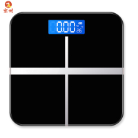 京州家用智能电子秤玻璃体重秤成人人体秤称重计跨境-十字黑26*26CM usb款 360°全包泡沫保护
