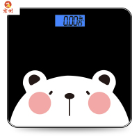 京州家用智能电子秤玻璃体重秤成人人体秤称重计跨境-2027 黑熊26*26CM usb款 360°全包泡沫保护