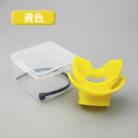 YEXIZE通用潜水咬嘴二级头干式呼吸管器深浮潜硅胶护唇舌托咬嘴 黄色-舌托护唇一体+包装盒+扎带 2个