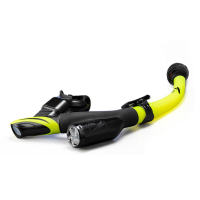 YEXIZE全干式呼吸管自由潜浮潜美人鱼游泳防呛水训练换气管水下呼吸器 黑黄色-全干式/双排水