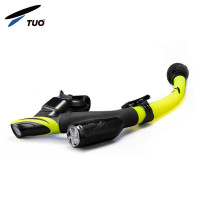 YEXIZE专业浮潜套装潜水面镜全干式呼吸管自由潜面罩深潜护目游泳眼镜 黄色全干式呼吸管-双排水