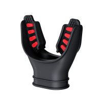 YEXIZE通用潜水二级头咬嘴水肺呼吸器硅胶口咬成人浮潜呼吸管调节器咬嘴 黑红新款-通用/食品级硅胶/扎带 2个