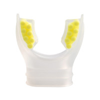 YEXIZE通用潜水二级头咬嘴水肺呼吸器硅胶口咬成人浮潜呼吸管调节器咬嘴 透明黄-通用型/食品级硅胶/扎带 2个