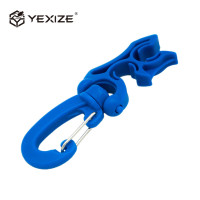 YEXIZE潜水二级头快卸扣主备用呼吸头软管夹扣式固定挂扣BCD调节器管夹 巴黎蓝-双开口管夹 3个