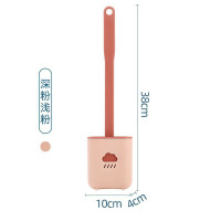世美洁卫生间马桶刷套装软毛洁厕刷带底座洗厕所刷子长柄清洁刷 硅胶款-粉色带底座(可挂可立)5个