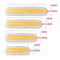 世美洁棉线平板尘推拖把大号拖布省力吸水家用地拖拖把医院酒店清洁 [只有布]40cm替换布5块