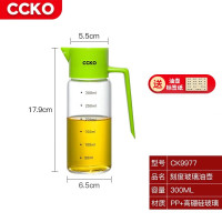 CCKO油壶自动开合重力油瓶油罐厨房家用酱油瓶玻璃防漏酱油醋壶调料瓶 300ML高硼硅玻璃油壶( 绿色)*2