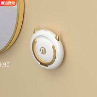 海迎吹风机支架浴室置物架免打孔收纳挂架可折叠吹风机架(白金色 无支撑杆)2个