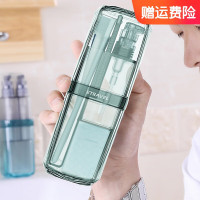 海迎洗漱杯套装 多功能手持式胶囊漱口杯 透明牙刷盒 多功能漱口杯-宝石蓝8件套