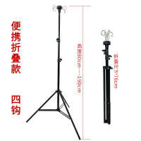 ZJLQ加厚高低可调节输液架不锈钢移动式吊瓶架点滴架输液杆-便携折叠款 4钩