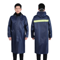正亿达雨衣大褂加长款全身防暴雨连体户外成人外穿一体雨披 藏青单层[拉链]140cm总长 XXXL