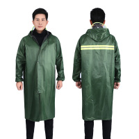 正亿达雨衣大褂加长款全身防暴雨连体户外成人外穿一体雨披 深绿色单层[拉链]140cm总长 XXL