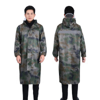 正亿达雨衣大褂加长款全身防暴雨连体户外成人外穿一体雨披 迷彩单层[拉链]140cm总长 XXL