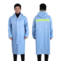 正亿达雨衣大褂加长款全身防暴雨连体户外成人外穿一体雨披 莫兰迪单层蓝色[拉链]145cm XXXL